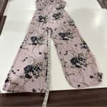 American Eagle  Lavender Floral Sleeveless Wide‎ Leg Jumpsuit Size S Photo 10