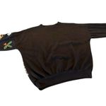 Vintage 90s Christmas Ugly Sweatshirt Puffy Paint Green Size M Photo 2