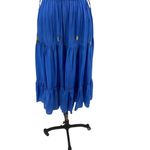Karina Grimaldi  Sabrina‎ Maxi Dress Tiered Short Sleeve Silk Blend Blue Size XS Photo 6