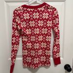 Hanna Andersson Organic Long Johns Pajamas Scandi Snowflake Print Size XS Red Photo 2