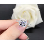 Boutique 2ct‎ Pave Halo Round Platinum Silver Diamond Engagement Ring, Sz 10 Photo 7