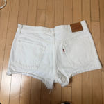 Levi's  Premium Denim Jean Shorts Distressed White Size 31 Photo 7