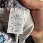 Worthington Stretch Women's Pants Size 12P Cotton Gray Blue Geometric Photo 6