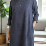 Eileen Fisher Shizuku Jacquard Cotton Mini‎ Dress Womens Size M Photo 0