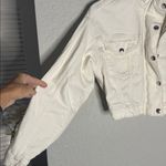 Abercrombie & Fitch NEW A&F Cream Bomber Jacket Denim Full Zip Snap Front Pockets Western Fall Photo 9