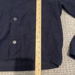 ZARA  Shirt Womens Small Navy Blue Button Front Long Slv Blouse Collar Modest Photo 5