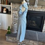 Caution to the Wind Blue Wrap Midi Dress Photo 2