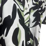 Fred David NWT  White Black Green Floral Leaf Adjustable Belted Dress Size Medium Photo 3