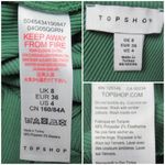 Topshop Green Ribbed One Long Sleeve Tank Crop Top Tee Women’s Size 4 Photo 9