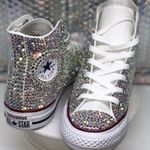 Womens Bling Shoes AB Rhinestones Sneakers Pink Size 8 Photo 0