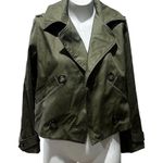 Shinestar  Women's Olive Green Double-Breasted Cropped Jacket Medium Photo 2