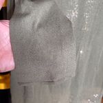 Amanda Smith Vintage  Semi Sheer Olive Knit Embellished Top Size Large Photo 4