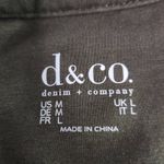 D&Co. Dark Green Knit Top Size Medium Olive Green Half Photo 4