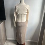 Le lis Cream and Tan Knit Cutout Dress Photo 4