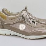 Mephisto Yael Runoff Womens Sz 9.5 Silver Metallic Leather Casual Shoes Sneakers Photo 1
