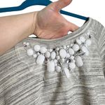 Moa Moa Gray Space Dye Embellished Tie Open Back Knit Blouse Photo 10