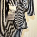Chico's Chico’s Striped Black/White Linen Top Women Size 0/Small Dolman Sleeve Oversized Photo 3