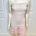The Impeccable Pig Hello Darling White Floral Smocked Mini Dress w/ Eyelet Hem Photo 3