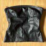 ZARA Black Leather Corset Top Photo 0