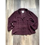 Vintage 90s Sheer Slinky Burgundy Blouse 12 Silky Model Off Duty Fairy Grunge Red Photo 1