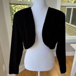 Vintage 80s 90s Steppin Out Black Velvet Cropped Bolero Jacket Size M Photo 4