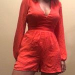 Charlotte Russe Deep Cut Neon Romper Photo 0
