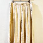 Anthropologie Pilcro Cargo Culottes Linen Blend Cropped Pants Cream Size 6 Photo 3