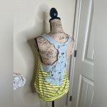 Free People NTM: Vintage  Yellow Striped Floral Backed Razorback Tank Top Sz M Photo 13