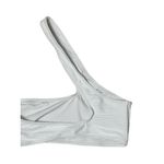 Topshop  Bikini Swim Top One Shoulder Asymmetric Cut Out Stretchy White W 8 NWOT Photo 5