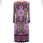 Eliza J  Nordstrom Colorful Moroccan Medallion Mirror Image Shift Dress Size 10 M Photo 1