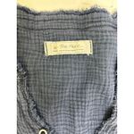 Free People  We the Free Summer Day Dream Long Sleeve Navy tunic Blouse Size M Photo 3