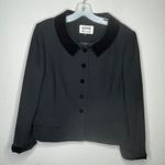 Vintage Kasper Petite Blazer Black‎ Black Size 12P Photo 4