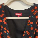STAUD  Milla Poppy Field floral mini dress v neck summer size 12 Photo 2