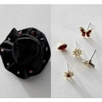 Free People  Rosette Stud Pack NWT Black Photo 1