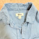 Style & Co  Lyocell Chambray Button-Down Blouse Roll Sleeves Small Photo 1