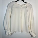 Sézane  White Long Sleeve Blouse with Covered Buttons size 34 Photo 7
