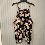 Torrid Georgette Black Floral Sleeveless Drop Waist Flowy Tank Top | Size 4X Photo 1