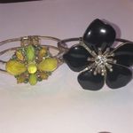 Floral Black and Yellow Cuff Bracelets Photo 2
