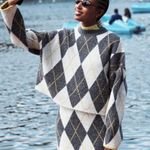 H&M Pringle of Scotland X Oversized Cropped Jacquard-Knit Sweater, Wool Size S Photo 7