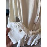ZARA  Linen Blend Belted Shirt Dress in Ecru Size Medium Photo 4