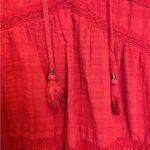 Knox Rose Red Boho Peasant Dress L Flutter Sleeve Tiered Festival Mini Dress Photo 3