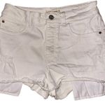 Warp & Weft 1BZ High Waist Shorts Distressed Showing Pockets Size 26 White Denim Photo 0
