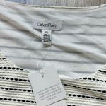 Calvin Klein White & Black Striped Bell Sleeve Tunic Dress Size L NWT Photo 2