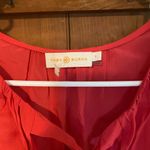 Tory Burch NWOT  Jess tie front 100% silk blouse red Photo 2