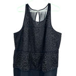 Lane Bryant size 20 black sleeveless peplum style dress lasercut rear zip Photo 2