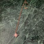 Rose Gold Over 925 Lotus Flower Necklace White And Pink Crystal Pendant 16” Photo 1