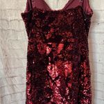 Salty Crushed Deep Red burgundy Sequin Mini Dress Photo 9