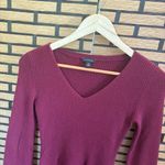 Ann Taylor Ann‎ Taylor Burgundy Ribbed Sweater Dress Size XS Photo 2