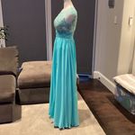 Women’s Chiffon Lace Appliqué Dress with Slit Prom Party Wedding NWOT 8 Photo 2
