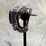 Sterling Silver FAS Onyx Earrings French Clip Vintage Photo 4